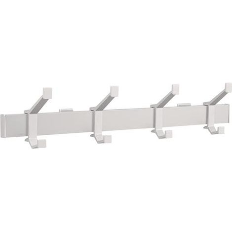 Perchero de pared de aluminio Alu.F1 plata 4 ganchos para sombreros/abrigos L.570mm (1/2)