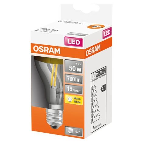 Led Standard Clair Filament Mirror Or 7w E27 Chaud Boite De - Osram
