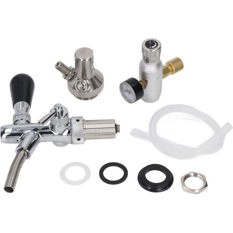 Distributeur de fût de bière en acier inoxydable argenté, régulateur sans odeur, manomètre, Kit d'accessoires pour la maison