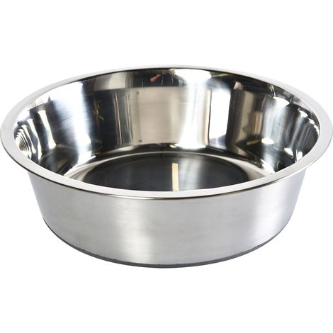 Gamelle pour Chien et Chat Argenté Ø 25,5 cm Hauteur 7 cm Volume 2600 ML Acier Inoxydable Argenté