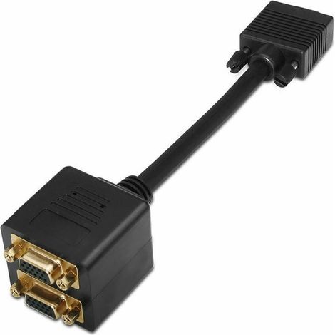 AISENS A113-0080 - Câble diviseur SVGA (HDB15/M-2xHDB15/H, 20 cm) Couleur Noir