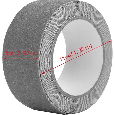 m x 5 cm PVC-Antirutsch-Klebeband für Treppen und Böden – Sicherheitsdekoration (Grau) (1/5)