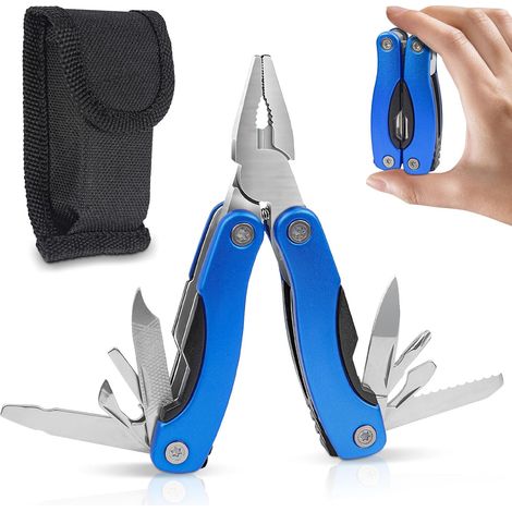 Pince Multifonctions en Acier Inoxydable 11 en 1 Outil Multifonction de Poche avec Tournevis Scie Ouvre-boîte Couteau et bien plus encore pour Camping Randonnée Réparation Simple (1/5)