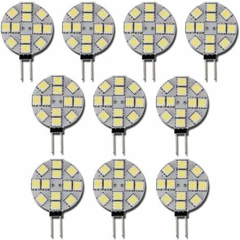 BUNTHAUS 10x Ampoule LED G4 DC 12V Non dimmable Blanc 6000K Ampoule de lumière Remplacement 20W Lampe halogène pour Cuisine Camping-Car RV remorque Bateau