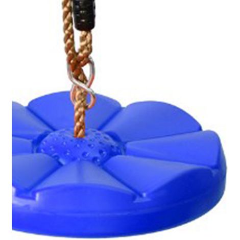 Balançoire en plastique robuste avec corde en PE, équipement de jeu extérieur pour enfants, bleue. (1/5)