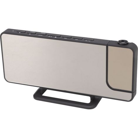 Radio-réveil numérique à projection avec grand miroir et affichage LED de la température et de l'humidité pour plafond de chambre (1/5)