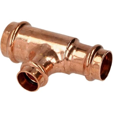 Raccord à sertir cuivre té réduit 14 x 12 x 14 mm contour V
