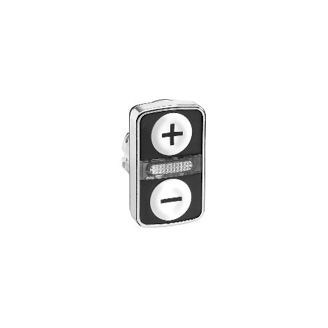 Testa pulsante doppio - Ø22 - bianco -con marcatura - ZB4BW7A1715