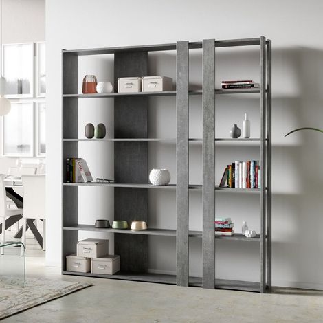 Libreria Moderna 5 Ripiani 178x36x204 cm in nobilitato Grigio (1/3)