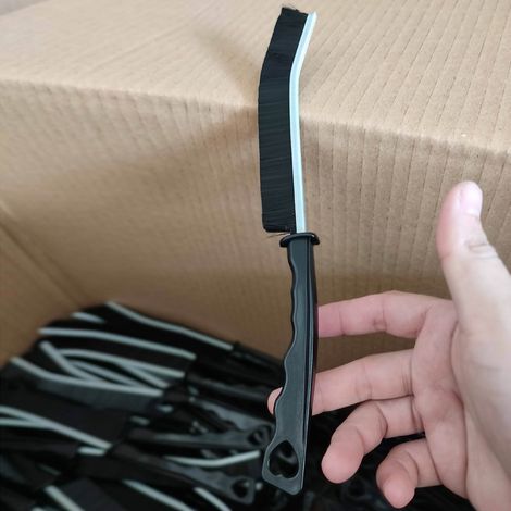 Sollbry 3 pièces brosse de nettoyage de crevasse brosse à poils durs multifonctionnelle pour salle de bain ménage cuisine carrelage fenêtre outil de nettoyage de crevasse (1/4)