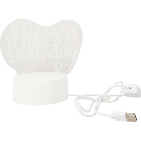 Veilleuse 3D romantique, lampe LED décorative, cadeau de Noël ou d'anniversaire (1 pièce)-14.5X11.5CM-Transparent