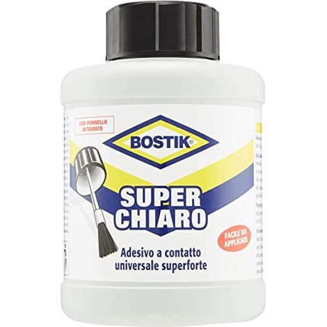 Adesivo superchiaro Bostik universale con pennello integrato 400ml o tubetto 50g - Flacone con pennello