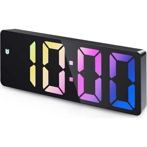 Despertador digital con pantalla LED, temperatura y fecha, control por voz (1/4)