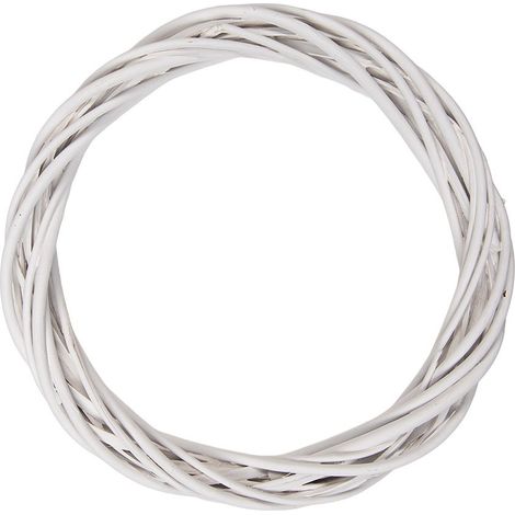 Couronne décorative en rotin blanc Ø 30 x 4 cm pour décoration intérieure et événements - PANGIVO (1/2)