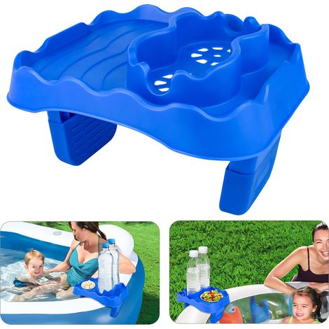 Plateau de Bain avec Clip et Gobelets Anti-Slip TPU, Plateau de Table pour Spa Jacuzzi Piscine (1/5)