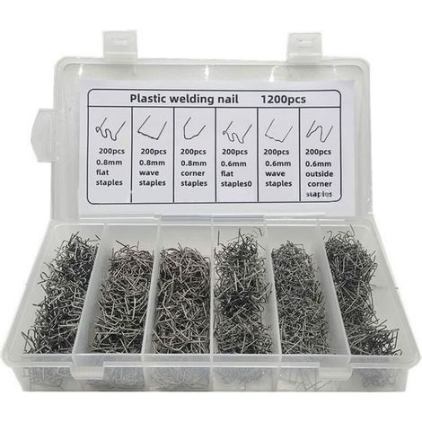 Clous de Soudage en Plastique Thermofusibles, Clous de Rparation en Plastique pour Pare-chocs de Voiture avec Bote Adquate pour Agrafes Chaudes Autres pièce de rechange pour voiture (1/5)
