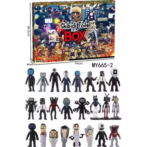 Calendrier de l'Avent de 18 pièces sur le thème des animés, avec des mini-personnages de dessins animés. Cadeau de Noël mignon pour garçons, filles et adolescents. (1/4)