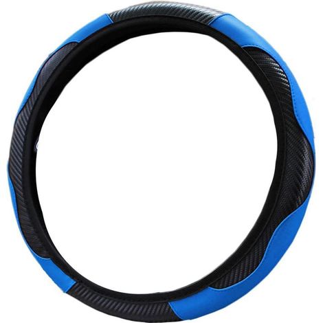 Lenkradhülle Mikrofaser Leder Blau Rutschfest Universal 37-38cm (1/3)