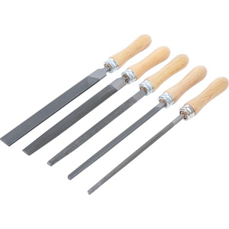 Jeu de limes  Manche en bois  200 mm  5 pièces (1/3)