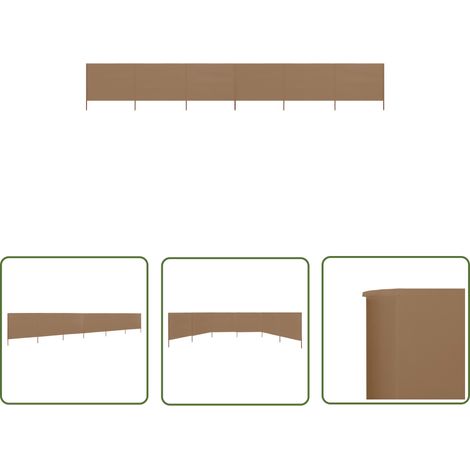 Paravent 6 panneaux Tissu 800x120 Taupe (1/5)