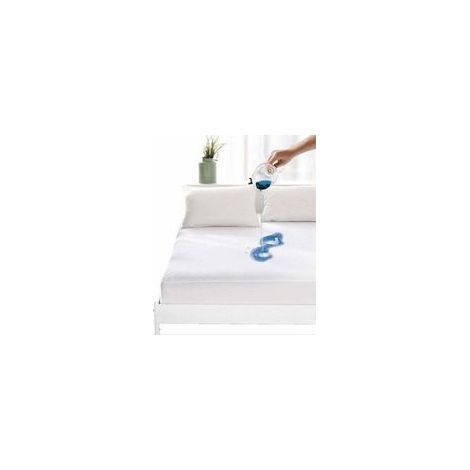 Protège-matelas imperméable 160x200 cm – Coton respirant anti-acariens avec film PU, hauteur maxi 30 cm (1/5)