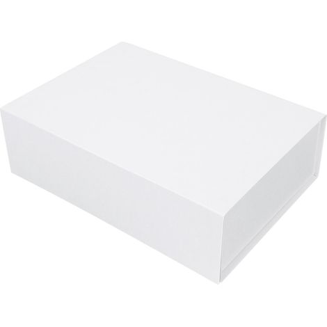 Boîte cadeau magnétique pliable pour demande en mariage à une demoiselle d'honneur, avec couvercle à fermeture magnétique.-26x18cm-White (1/3)