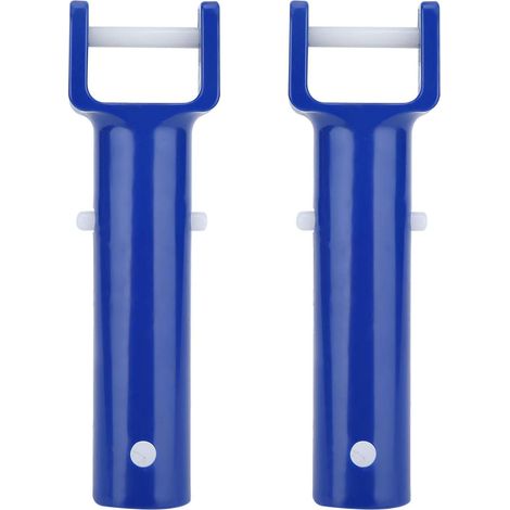 Schwimmbad-Clip, ABS-Material, blau, Schwimmbad-V-förmige Klemme, Bürstenkopf-Clip, Ersatzgriff, Pool-Zubehör für die meisten Standard-Staubsaugerköpfe, 2 Stück