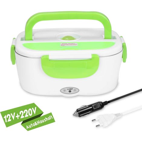 Boîte à lunch électrique de voiture en acier inoxydable, chauffe-plats portable, thermos électrique de 1,2 L, récipient alimentaire chauffant pour voiture (1/5)