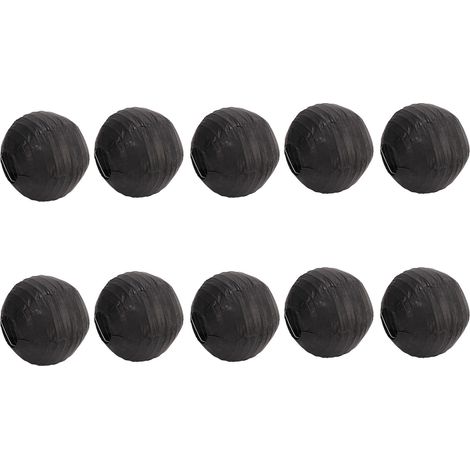 Lot de 10 lanternes en papier pliables, rondes, décoratives, petites et imperméables, pour tente, camping-car ou cour, noires. (1/5)