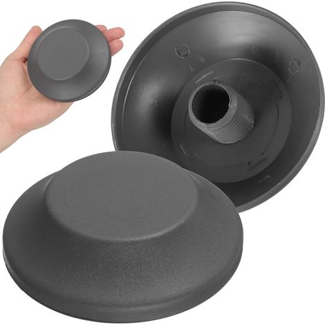 Parasol End Cap, 2 Screw Caps Grey 11.2 x 1 cm Plastic Caps with 1 Inch Opening for Garden Patio Parasol Repair (1/5)