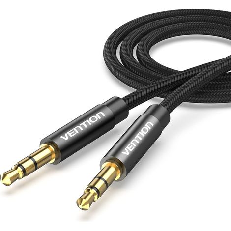 Câble Jack Audio Câble Auxiliaire 3.5mm Mâle vers Mâle Nylon Tressé Jack Stéréo Câble Aux Voiture pour Autoradios, Haut-parleurs, écouteurs, MP3 (0,5m) (1/5)