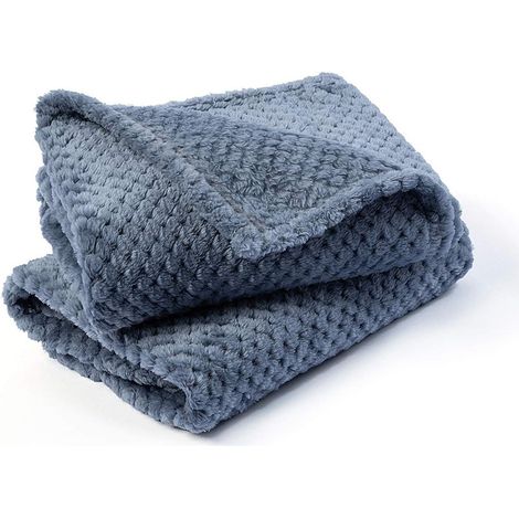 articles Couverture Fluffy Chien Chat Chaud Couverture Jeter Tapis de Sommeil Lavable pour Chiens Chats Réversible Tapis Canapé Lit, Bleu, 100x160cm (1/5)