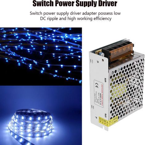 Adaptateur secteur à découpage en alliage d'aluminium DC24V pour écran LED, bande lumineuse, imprimante 3D (S-72-24 (24v 3a 72W) AC100-240V) (1/5)