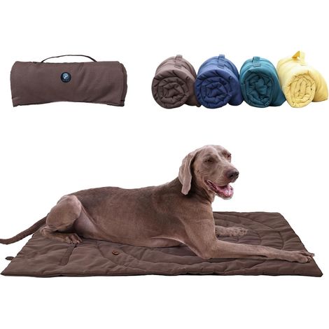 Couverture pour Chien et Chat Imperméable et Pliable,Tapis de Voyage,Camping et Extérieur Facile à Nettoyer,Plaid Chauffant pour Chiens Moyens et Grands,95 x 65 cm,Marron (1/5)