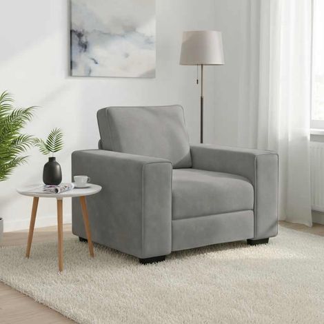 Sessel Hellgrau 100x77x82 cm Samt