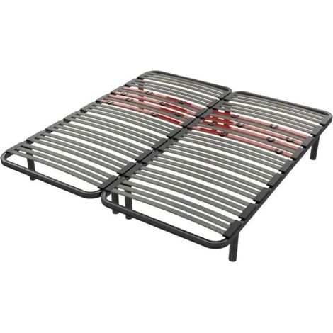 Somier XL 180x200 cm multiláminas tubo 40x30 mm láminas de haya con Pletina de Unión y 12 Patas