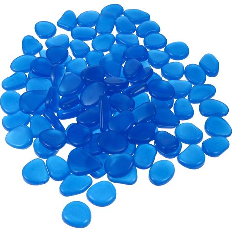 Pierres Luminiscentes - Galets pour Aquarium Jardin Décoration Intérieure - 100 Pièces - Résine Polystyrène - 3,5 x 2,5 x 0,4 cm (1/5)