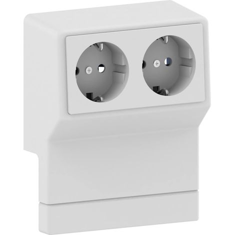 Bloc multiprise 2 Prises pour plinthe 50 mm Contenu 1 pièce (1/4)