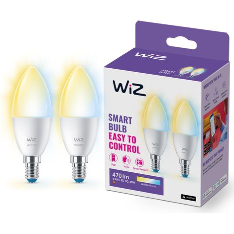 ampoule LED connectée Wi-Fi nuances de blanc E14, équivelent 40W, 470 lumen, lot de 2 (1/5)