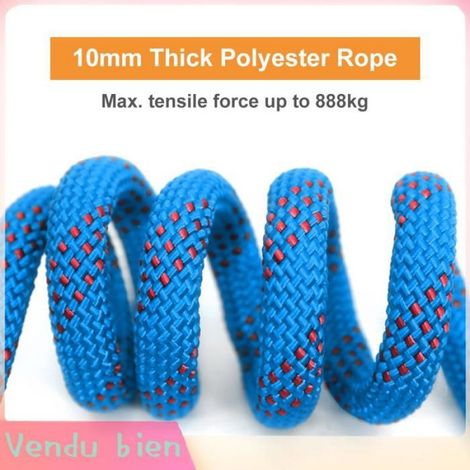 Garosa corde statique Corde d'escalade de 10mm, 10M/20M/30M, corde de rappel statique extérieure sport couverts 20 m / 65,62 pieds (1/4)