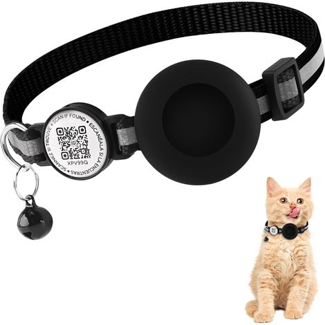 Chat Collier pour Airtag, Réfléchissant Chat avec Anti étranglement, Réglable, léger et Confortable, pour Chats, Chatons et Chiots (1/5)