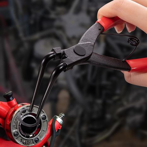Pince à circlips robuste, pince à circlips interne avec circlip en C, angle de 90° pour camions, motos et voitures, rouge (1/3)