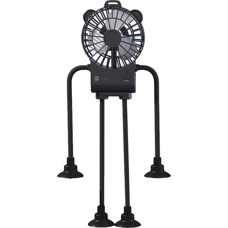 Mini ventilatore, 3 velocità, collo d'oca flessibile, nero (1/2)