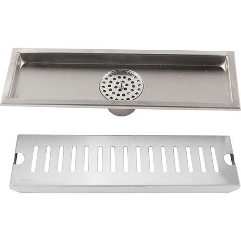 Siphon de sol rectangulaire en acier inoxydable pour douches, adapté aux salles de bains, pour une installation dans les zones humides résidentielles.-AquaForge (1/4)