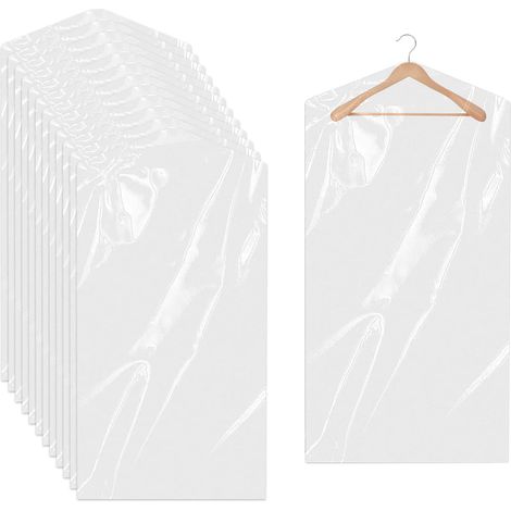 Sollbry 20 Pièces Housse Vetements à Suspendre,Plastique Housse Vetement,60X90CMQuantité suffisante,Anti-Poussière Housses Costume,Rangement pour Vêtements (1/5)