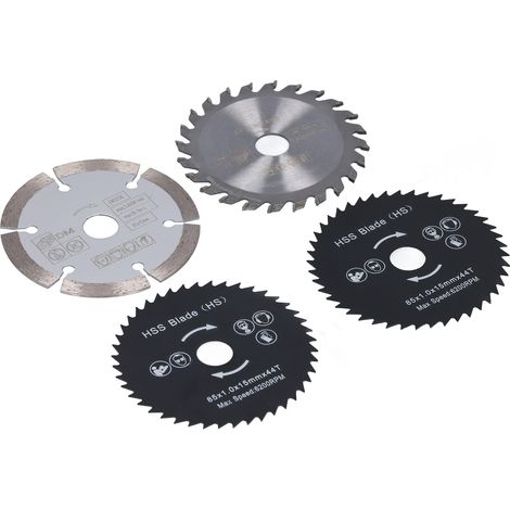 4 pièces Lames de scie circulaire 85mm en acier haute résistance pour coupe précise bois, plastique et stratifié (1/5)