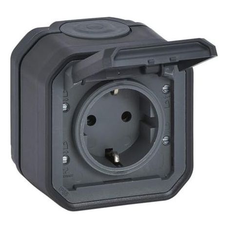 Base de corriente 16A 2P+T embornamiento automático Plexo Legrand 069799L Antracita (1/3)