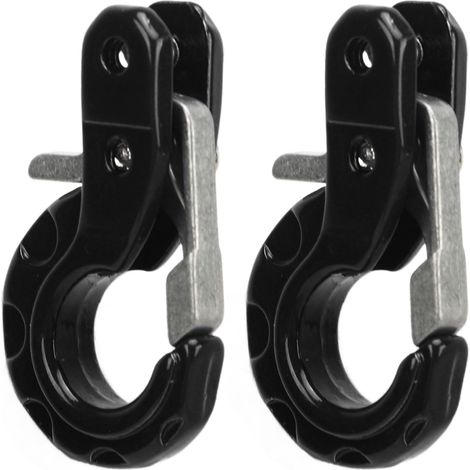 Lot de 2 crochets de remorque RC en alliage d'aluminium résistant à la corrosion, chaîne de remorque RC pour modèle réduit de voiture SCX10 1/10, noir (1/5)