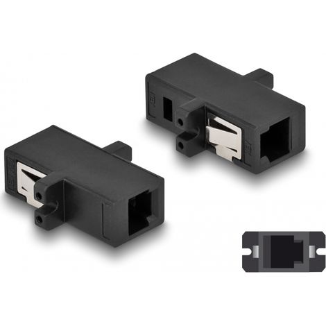 Delock Acoplador Fibra Ãptica MTRJ hembra a MTRJ hembra negro