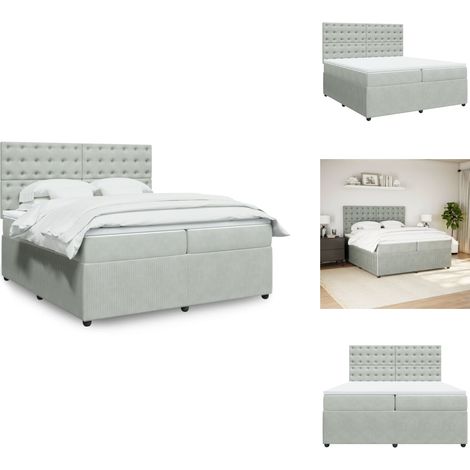 Sommier à lattes de lit et matelas Gris clair 200x200cm Velours - Sommier À Lattes De Lit - Sommiers À Lattes De Lit - Lit - Meuble De Chambre À Coucher (1/5)
